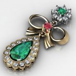 brooch with emeralds