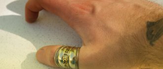 Male hand with a ring