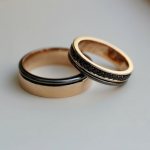 Black gold wedding rings