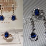 серьги и кольца с сапфирами