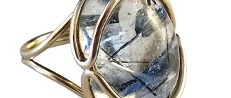 скандинавское кольцо с рутиловым кварцем 389 долларов 14 каратов